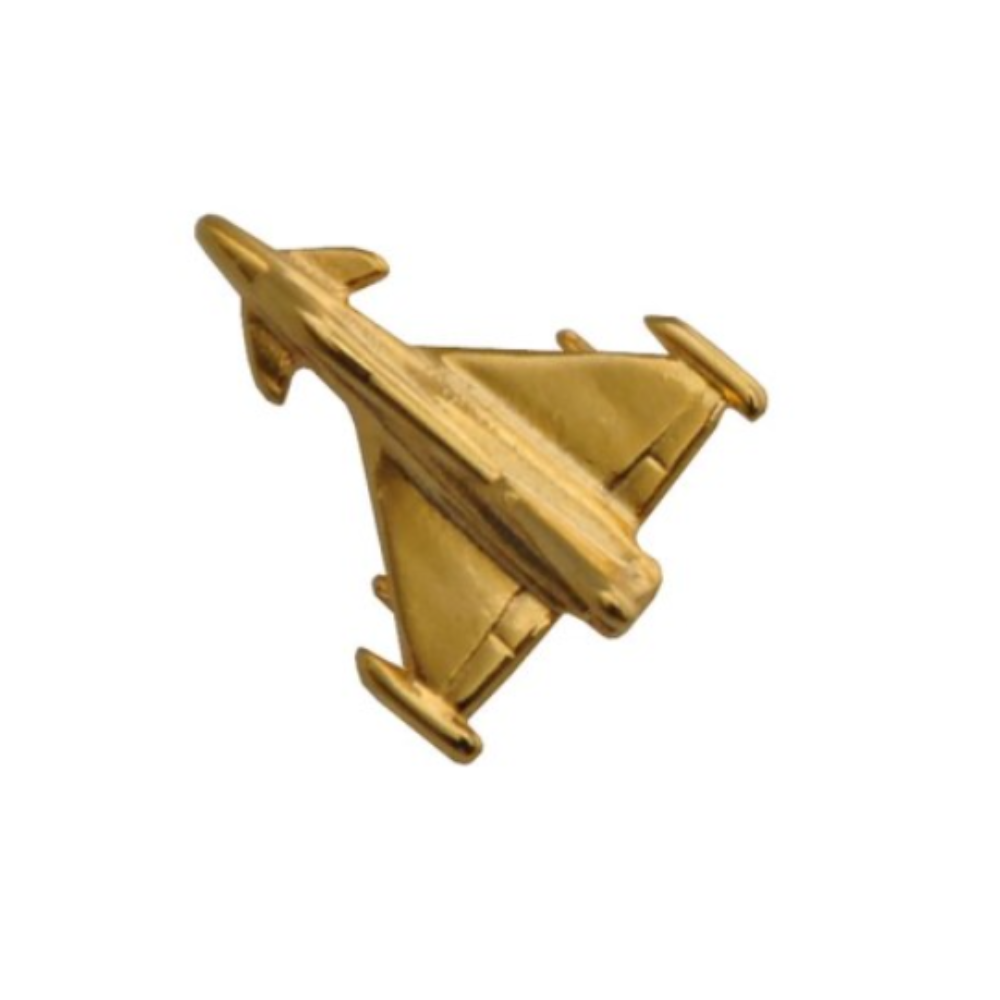 Aeronautica Militare Eurofighter Typhoon EF-2000 - Distintivo 3D in metallo dorato    Marca: GM