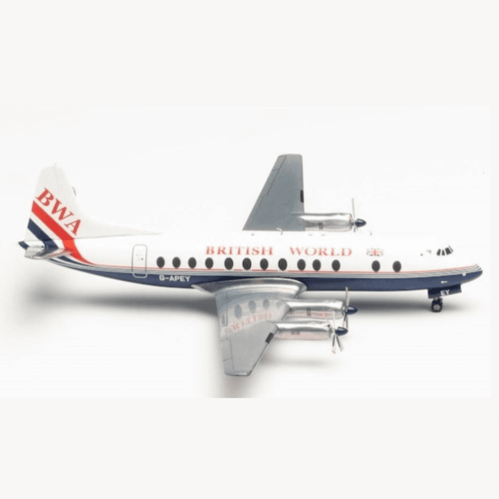 Vickers Viscount 800 - British World Airlines,Reg."G-APEY" - 25th anniversary last Viscount passenger flight Edizione Limitata Marca: Herpa - Scala: 1:200