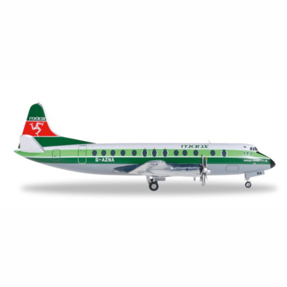 Vickers Viscount 800 - Manx Airlines, Reg."G-AZNA" - "Skianyn Vannin" Edizione Limitata Marca: Herpa - Scala: 1:200