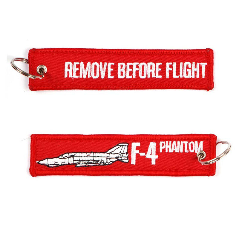 F-4 Phantom portachiavi in tessuto con anello
