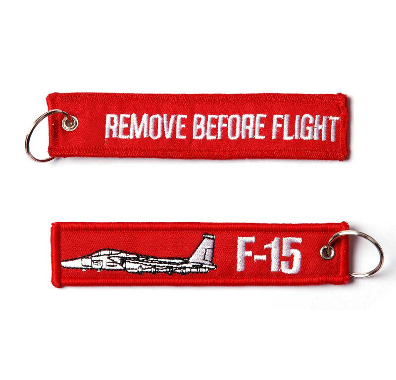 F-15 portachiavi in tessuto con anello