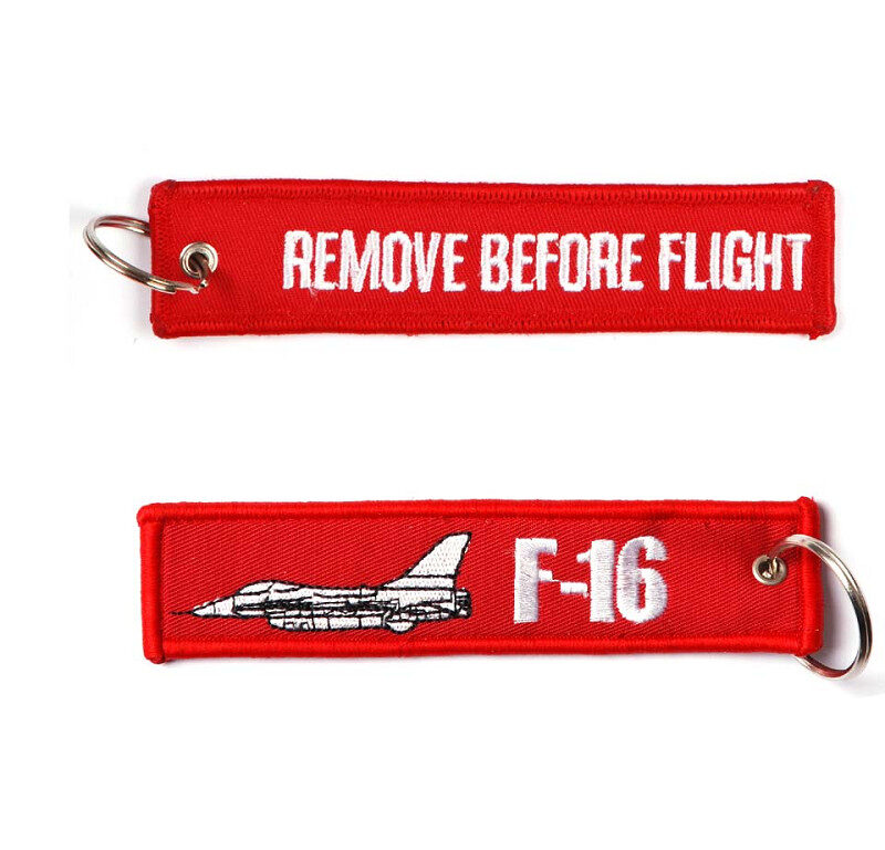 F-16 1° Tipo portachiavi in tessuto con anello