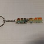 AH-64E portachiavi in metallo vetrificato con anello