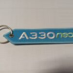 Airbus A330 neo portachiavi in tessuto con anello