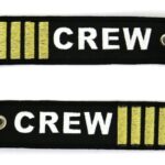 Crew portachiavi di colore nero e giallo