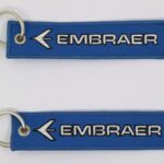 Embraer 2° Tipo portachiavi in tessuto con anello