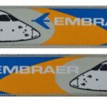 Embraer 1° Tipo portachiavi in tessuto con anello