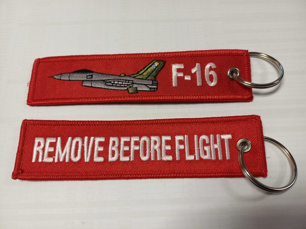 F-16 2° Tipo portachiavi in tessuto con anello