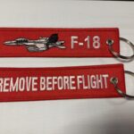 F-18 1° Tipo portachiavi in tessuto con anello