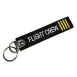 Flight Crew portachiavi di colore nero e giallo con doppio anello