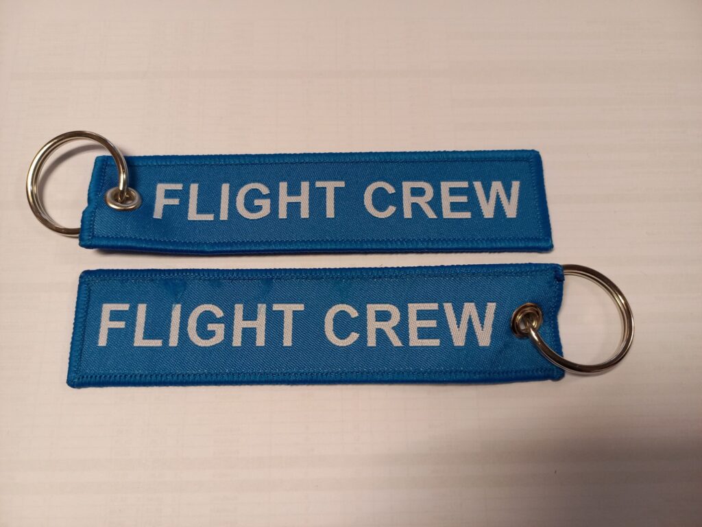 Flight Crew portachiavi di colore azzurro