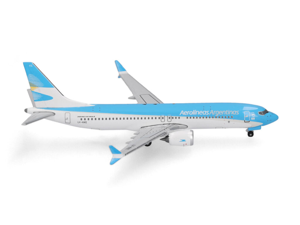 Boeing 737 Max 8 - Aerolineas Argentinas, Reg."LV-KKE", Herpa, Scala 1:500
