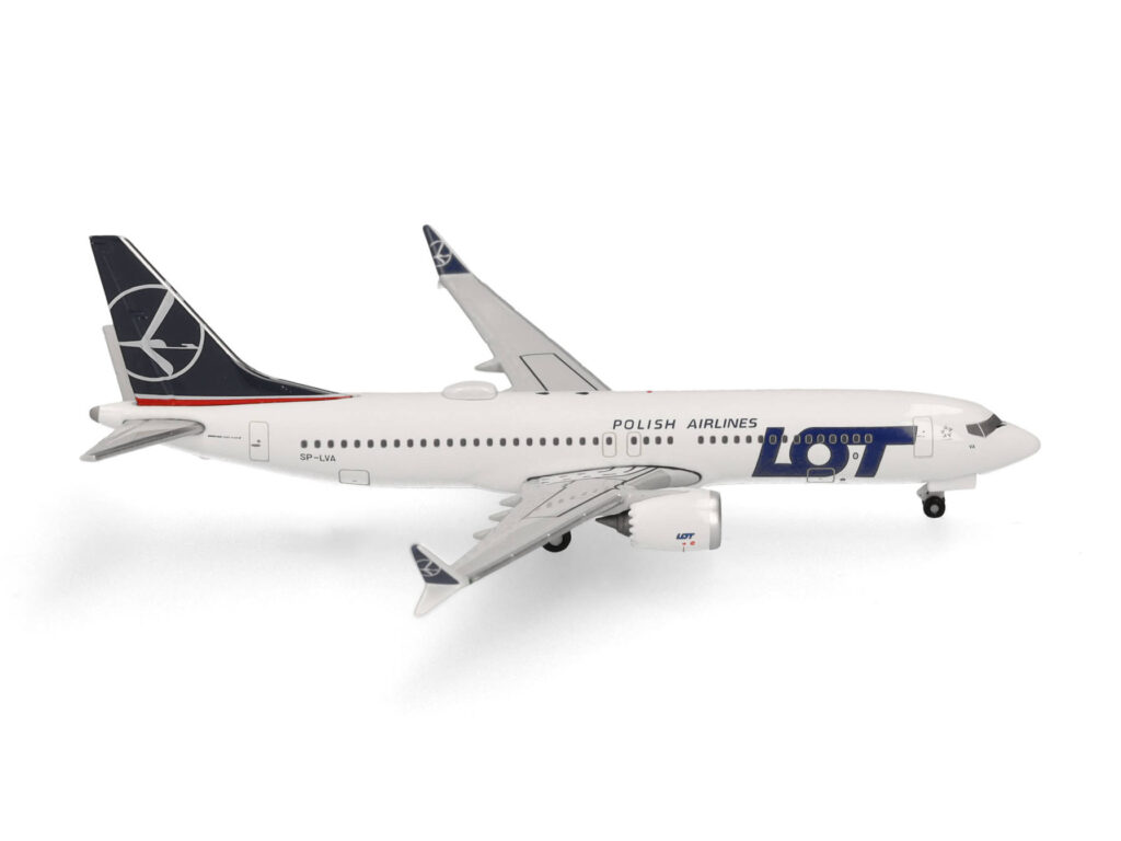 Boeing 737 Max 8 - LOT Polish Airlines, Reg."SP-LVA", Herpa, Scala 1:500