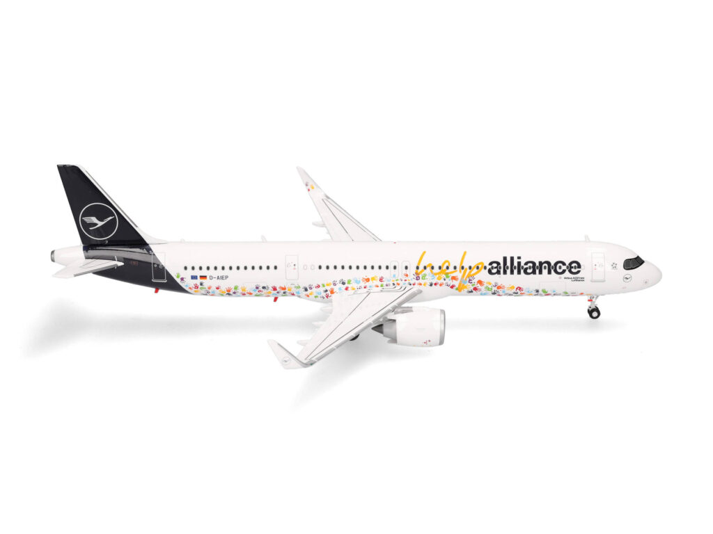 Airbus A321neo - Lufthansa, Reg."D-AIEP", "Help Alliance" - Herpa, Scala 1:200